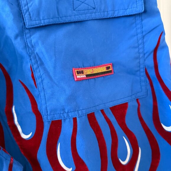 NEW RIP BOW Flames and Skull Shorts Size Small Color Blue Silver Red - Picture 7 of 7